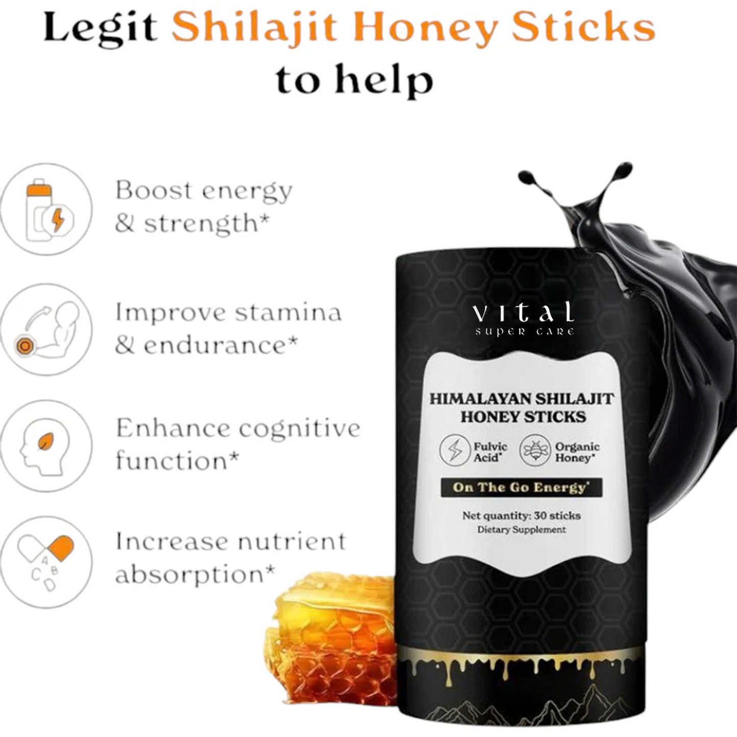 Shilajit Raw Honey Sticks